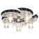 Economic light lamp 5235/5+1bk+CR WT RC WTLED, E14 5x40W, Color Chrome, Black