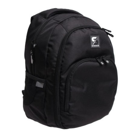 Youth backpack, 42 ​​x 31 x 13 cm, ergonomic back, Stavia "megapolis", black-1