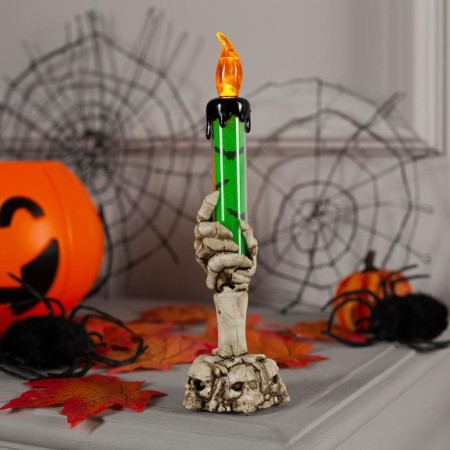LED figure "green candle" 6 × 16 × 6 cm, plastic, batteries AG13x3, glow warm white