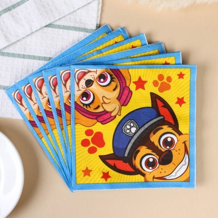 Paper Napkins "Sky and Gonchik", 33x33 cm, 20 pieces, 3 strata, puppy patrol-1