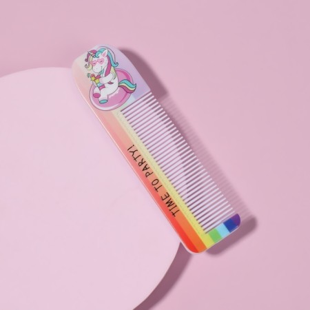 Comb “unicorn Pati”, with a pen, curly, 14.7 × 3.7, multi -colored-1