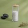 Organizer for storing cotton pads, with a lid, D 6.5 × 18 cm, in a cardboard box, the color is transparent/brown