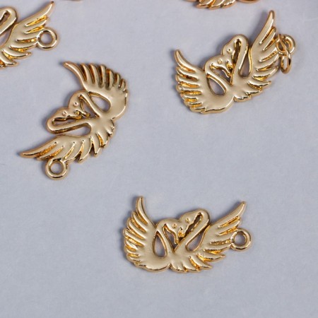 Decor for creativity Metal "Swan Dancing" gold 1.5x2.1 cm
