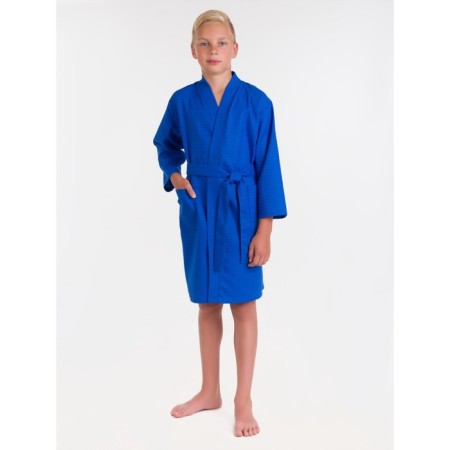 Waffle children's robe "kimono", size 42, color cornflower-1