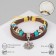 Bracelet Leather "Flower" with beads, 3 threads, colored, d = 5 cm