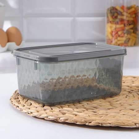 Container for freezing and storage of products "Crystal", 1.3 l, 18 × 12.5 × 8 cm, black color black-1