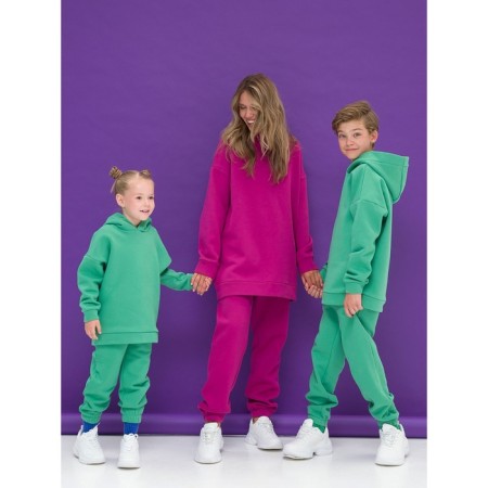 Children's sweatshirt, height 104 cm, green color-6