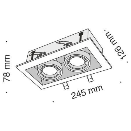 The built-in lamp Technical DL008-2-02-S, GU10, 2x50 W, 245x126x72 mm, silver-9