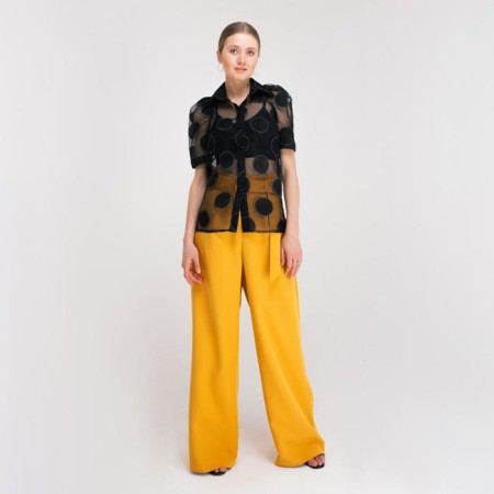 Women's shirt Minaku: Green Trend Black Color, Rr. 44-6