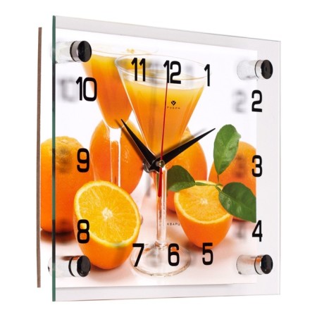 Watch wall kitchen "orange juice", silent, 20 x 25 cm, aa-1