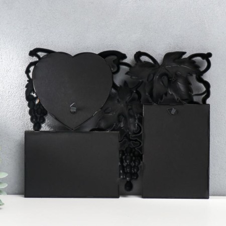 Photo frame plastic in 3 photos 10x15, 13x13 cm "Grapes" Dark Gold 26x33 cm-2