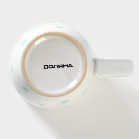 Mug ceramic share "peas", 340 ml, mint color-3