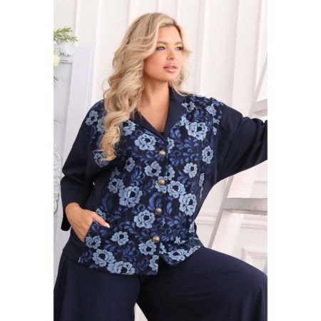 Female jacket, size 54, blue color-4