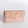 Women's wallet on the button, pink color