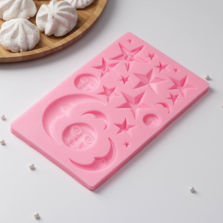 Mold "Star Night", silicone, 19.5 × 12.2 × 0.9 cm, pink color-2