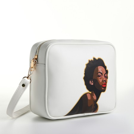 Women's bag over the shoulder Textura, small, white color-2
