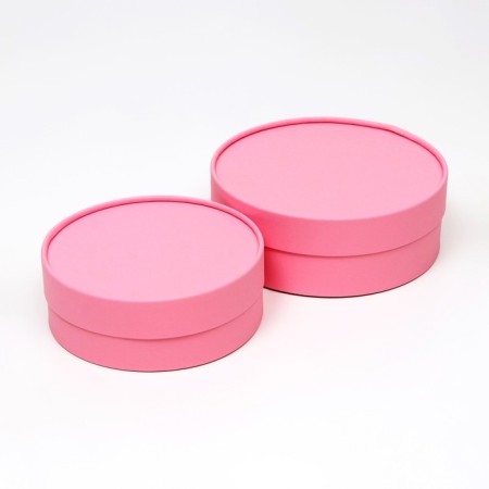 Box - tube 2 in 1, low with a dull lid "Pink", 21 x 7 - 18 x 6 cm-1