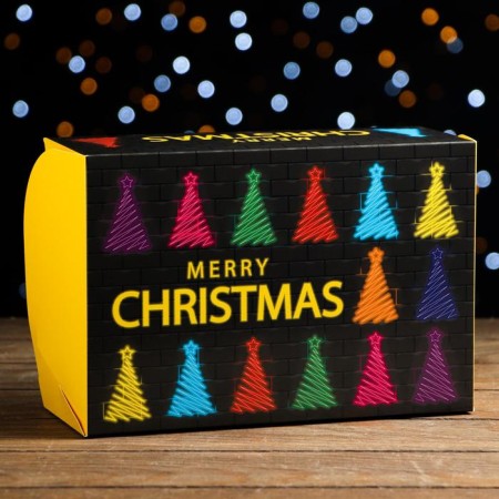 Folding box, bilateral "Merry Christmas", 25 x 17 x 10 cm