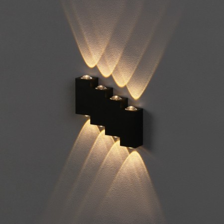 Facade lamp "Ray", FSD-012, 8 W, 3000K, 4 rays, IP65, 220 V, metal, black-1