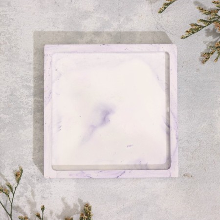 Square Square from gypsum, 10x1.5cm, marble with purple strips-2