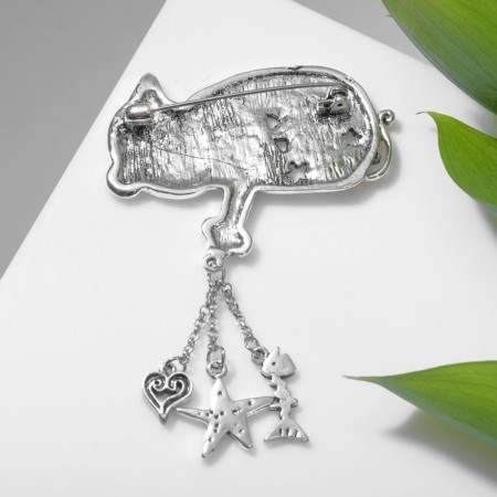 Brooch "Cat" Fairytale, color in silver-1