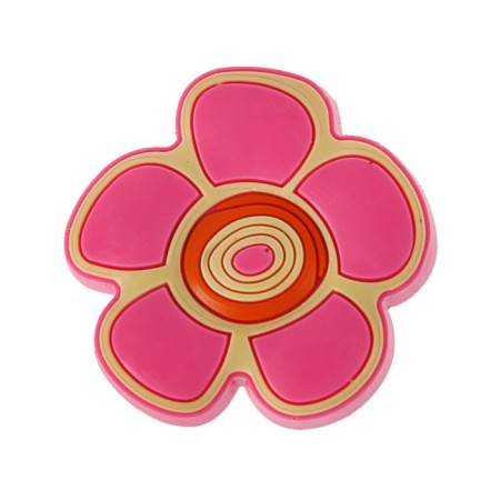 Handle Baby button KID 024, "Flower 2", rubber, pink-1