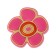 Handle Baby button KID 024, "Flower 2", rubber, pink