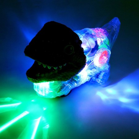 Dinosaur "Tyrannosavr", works on batteries, light, green color-4