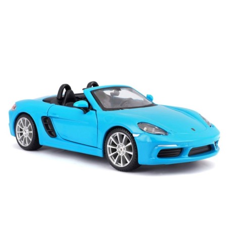 BBURAGO Porsche 718 BOXSTER, DIE-CAST, 1:24, Blue color, opening doors-1