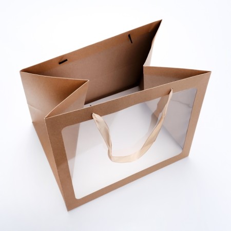 Gift package with a wide bottom and window 35 x 29 x 28 cm, craft-3