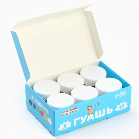 Gouache 6 colors of 20 ml, blue tractor-5
