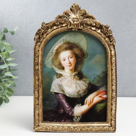 Photo frame Polystone 10x15 cm "Arca" Elevated gold 23x14.5x2 cm