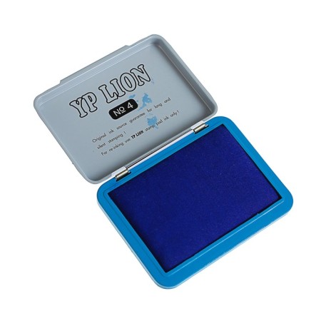 Stamping pillow, blue, in a metal box, No. 4, 6 x 8 cm