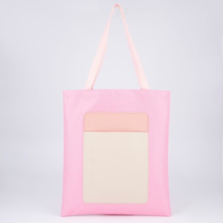 A chopper bag with a “minimum” pocket, peach color, 40 x 35cm-4