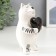 Souvenir Ceramics "Cat with heart" White-black with gold 15x8.2x7.8 cm 6436041