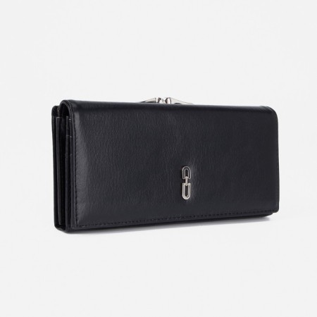 Women's wallet on magnets, black color