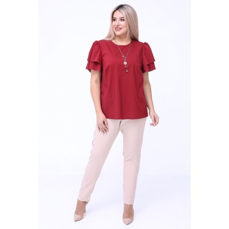 Female trousers, size 60, beige color-5