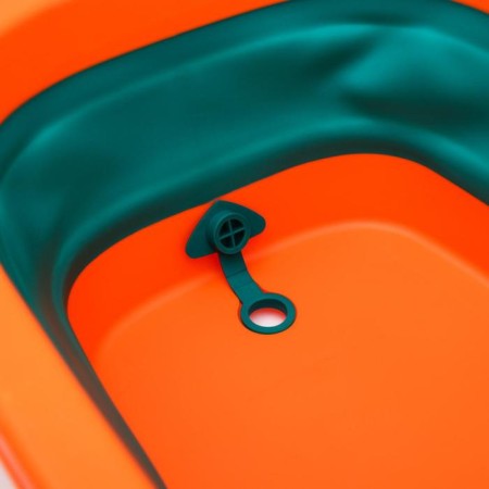 Bath -folding bath with drain, "crab", 67 cm., Biryuza/orange color-3