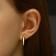 Earrings with pearls "Grace" chubby drop, white color in gold