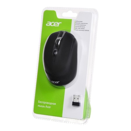 Acer OMR050 Black optical mouse (1600DPI) wireless BT/Radio USB (6but)-7