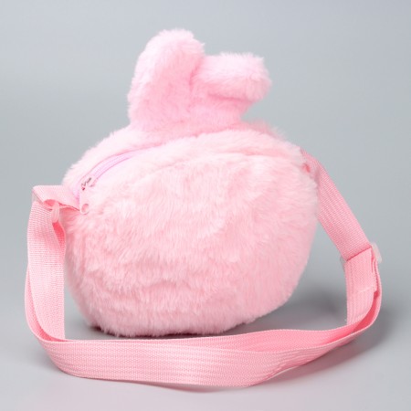 Children's "Bunny" bag with a toy inside, 20 cm, pink color-4