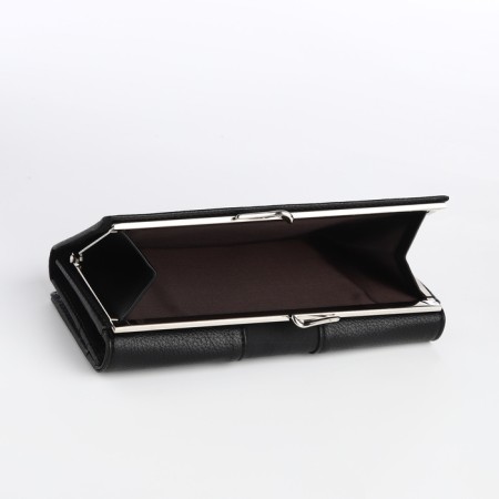 Women's wallet on a magnet, black color-3