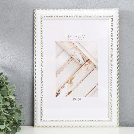 Photo frame plastic "Mira" 20x30 cm white (plastic screen)-3