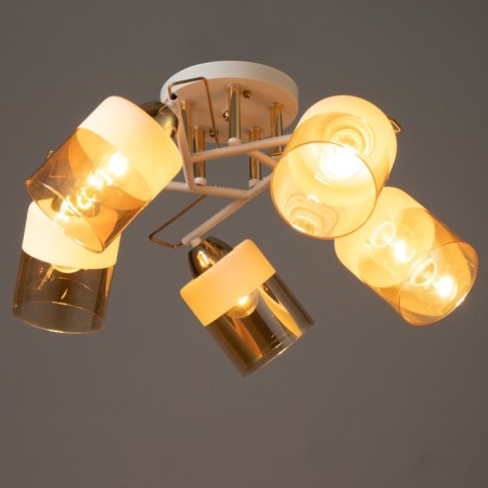 Adelela chandelier 5he27 40W white-gold 52x52x24 cm Bayerlux-2