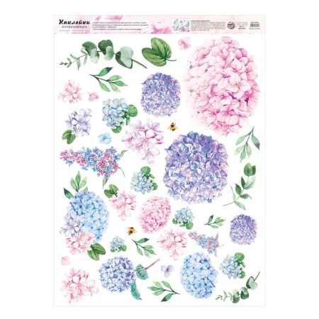 Vinyl sticker "hydrangeas", interior, 50 x 70 cm