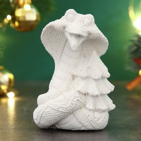 Figure for coloring "Snake with a Christmas tree", 8x6cm-1