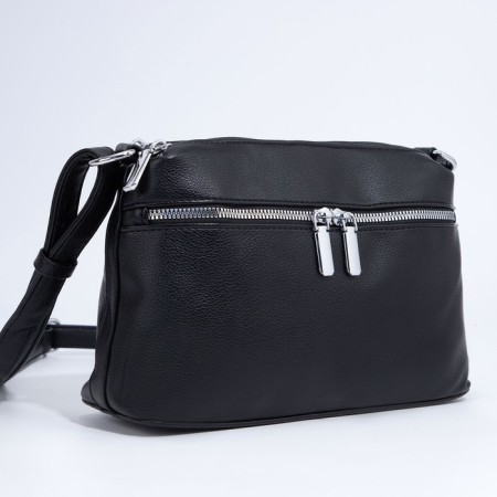 Bag Cross-Bodi with a zipper, black color-2