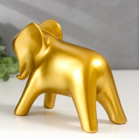 Souvenir Polystone "Golden Elephant" 10.5x6x13.5 cm-2