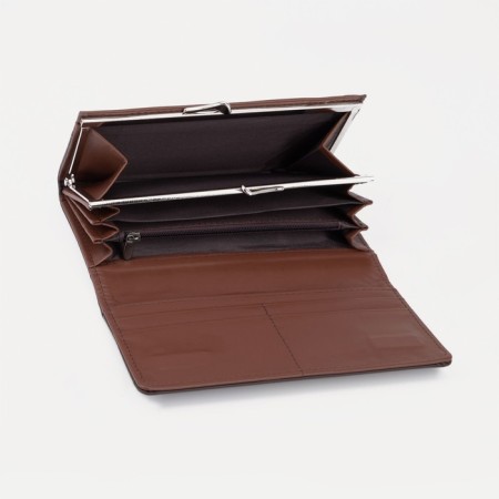 Women's wallet on magnets, brown color-2