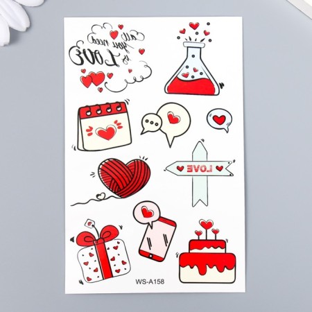Tattoo on the body color "Feast of Love" 12x7.5 cm
